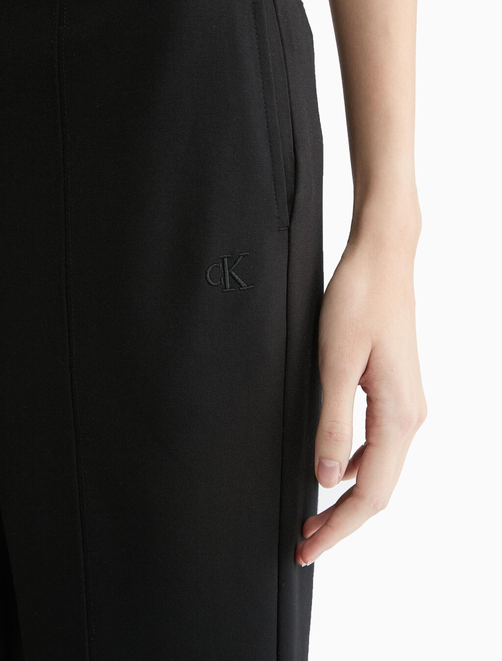 Milano Side Slit Pants, CK BLACK, hi-res