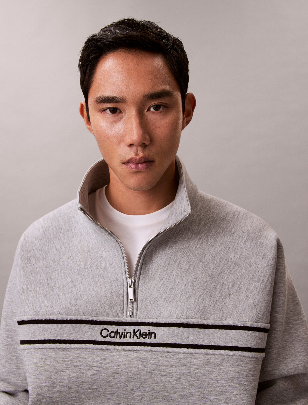 Spacer Relaxed Quarter Zip Sweatshirt, Heroic Grey Htr, hi-res