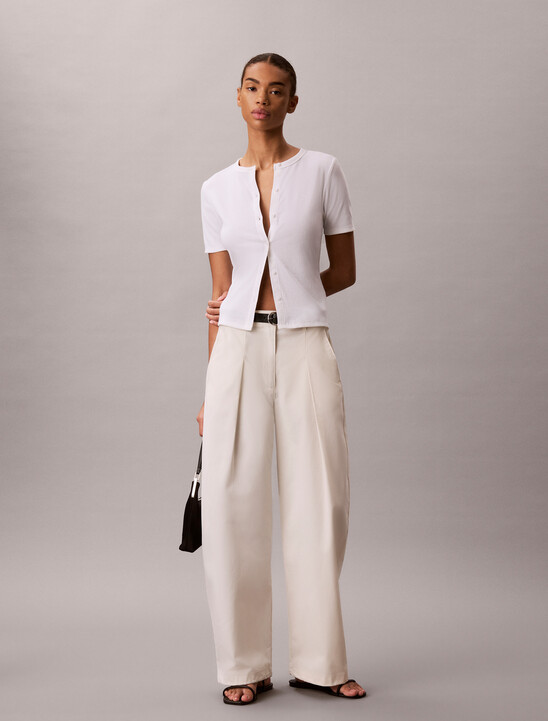 Ribbed Short Sleeve Cardigan