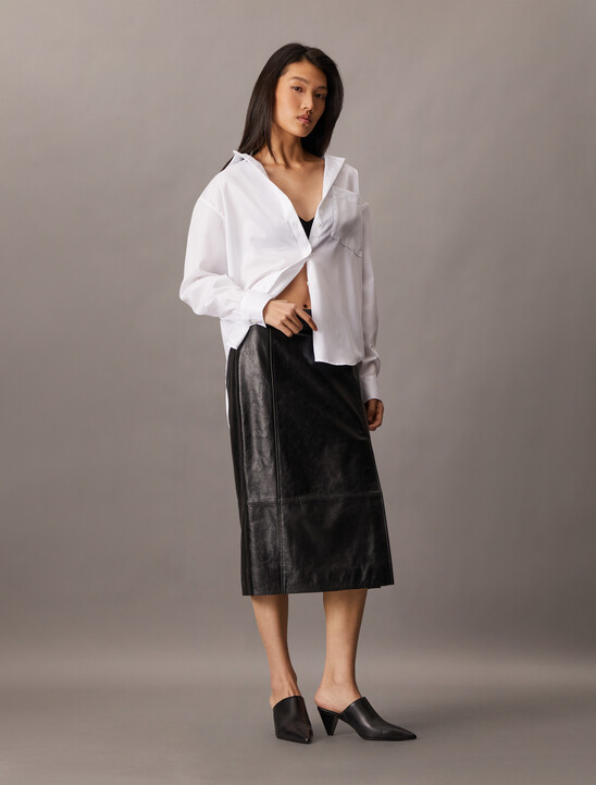 Leather Midi Skirt
