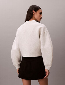 Oversized  Zip Bomber Jacket, BA01 Grey Heather, hi-res