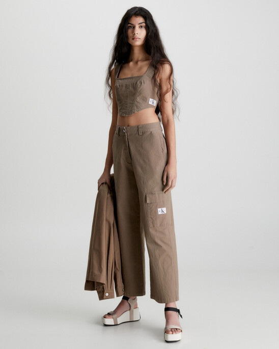 COTTON CANVAS CARGO PANTS