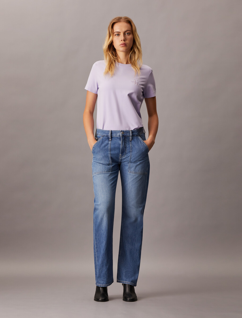 Lightweight Low Rise Straight Jeans, Denim Light, hi-res