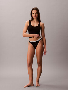 Modern Logo Thong, Seeing Stars BLACK, hi-res