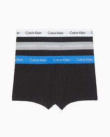 Cotton Stretch 3 Pack Low Rise Trunk, BLACK W GREY HTR WB/BLACK W WHITE WB/Bla, hi-res