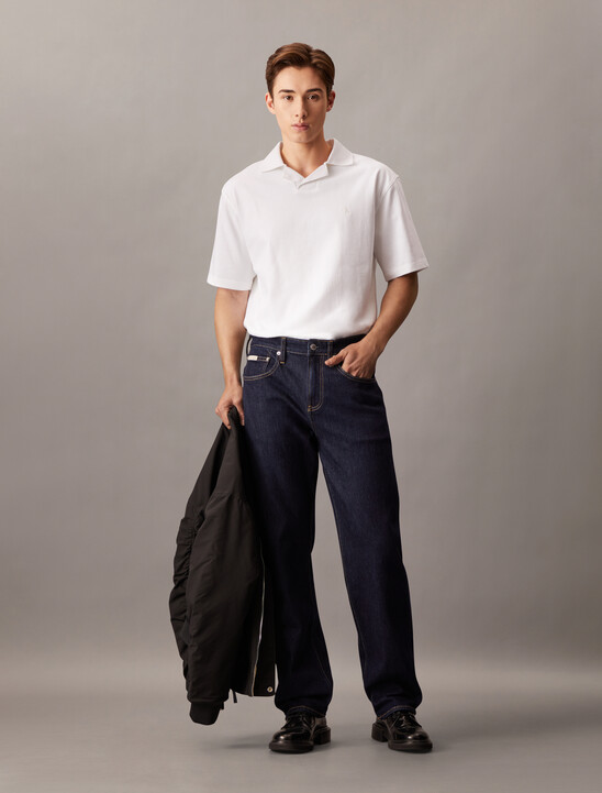 Contrast Open Collar Polo