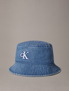 Monogram Denim Bucket Hat, Active Blue, hi-res
