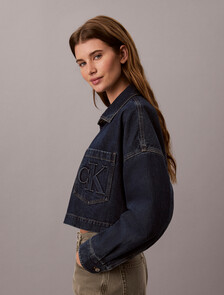 Cropped Denim Shirt, AUTUMN DUSK, hi-res