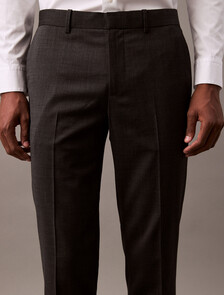 Sleek Slim Wool Trousers, Charcoal Heather, hi-res