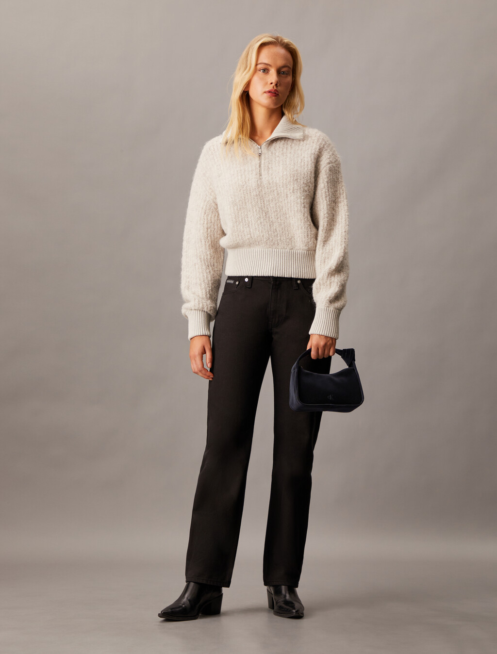 Knotted Mini Size Bag, Black, hi-res