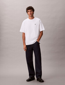 Calvin Logo Crew Neck Tee, Bright White, hi-res