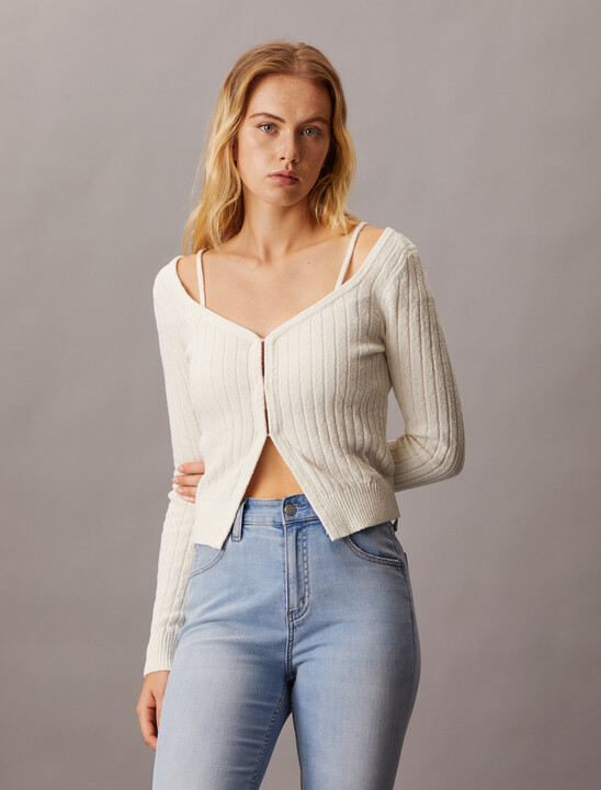 Sensual Strap Knit Cardigan