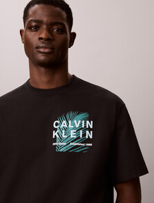 Resort Palm Graphic Relaxed Tee, Black, hi-res
