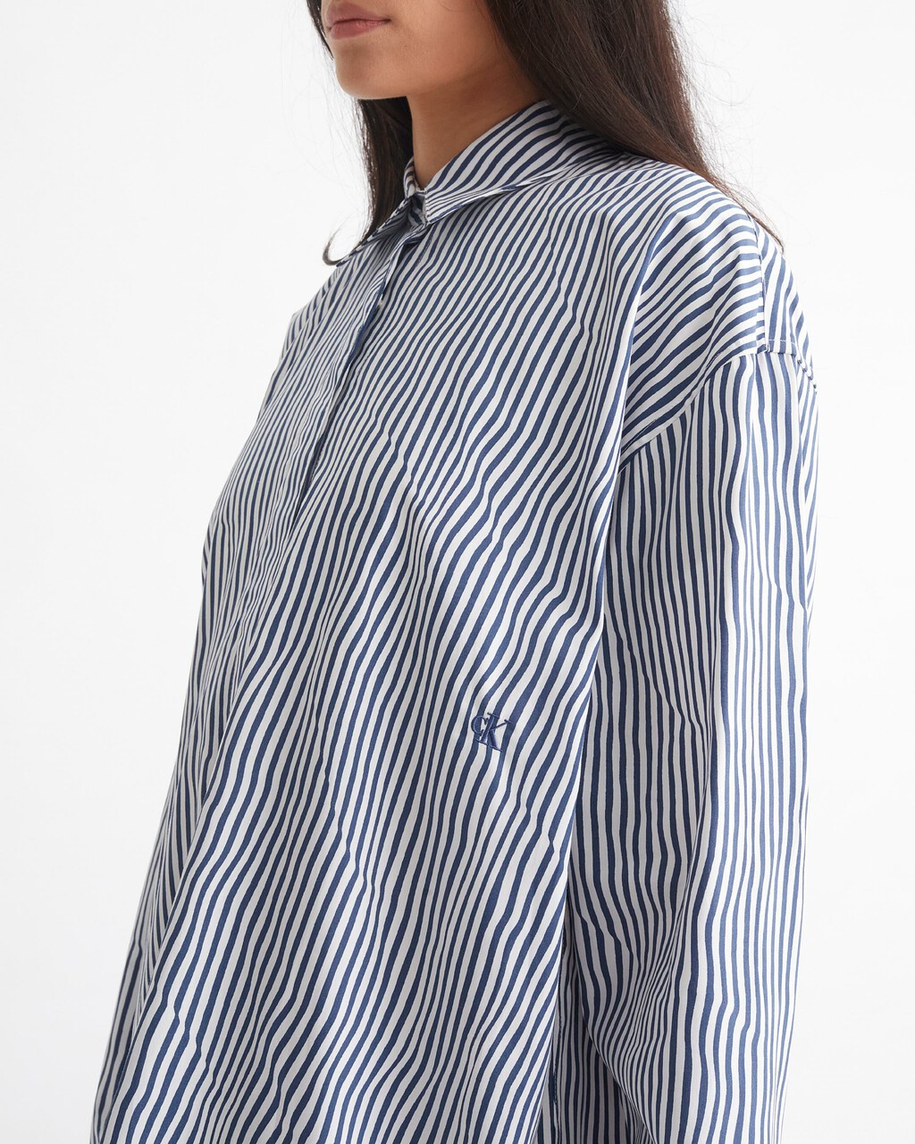 CK Khakis Stripe Shirt Dress, Crayon Blue, hi-res