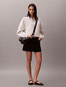 Oversized  Zip Bomber Jacket, BA01 Grey Heather, hi-res