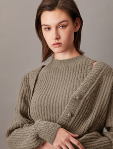 Chenille Relaxed Cardigan Set, Falcon, hi-res