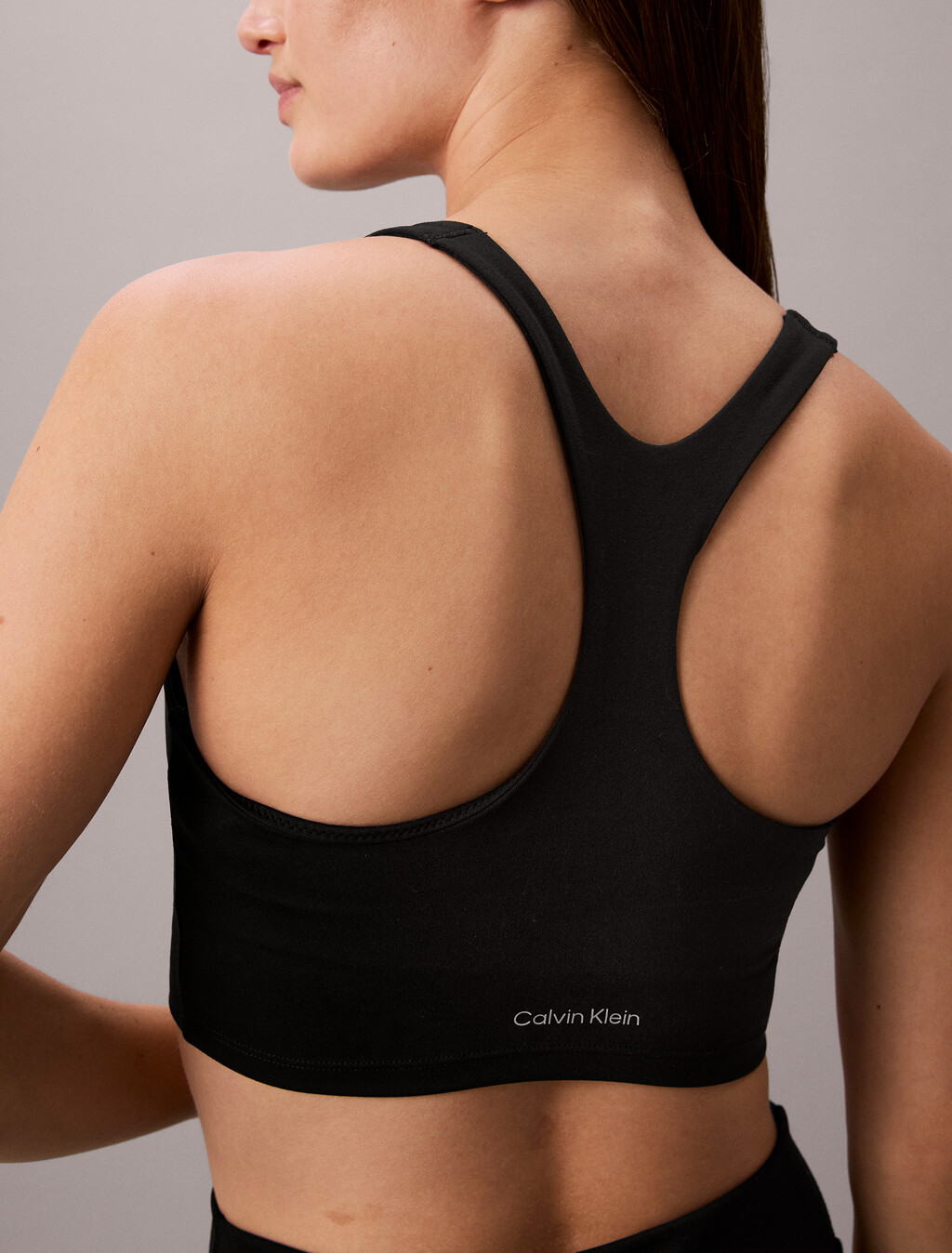 Quick-Dry Longline Racerback Sports Bra, Black, hi-res