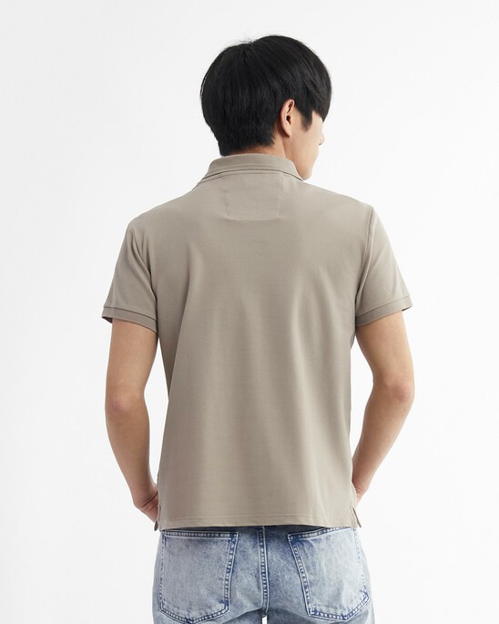 PIMA COTTON STRETCH RAISED COLLAR SLIM POLO