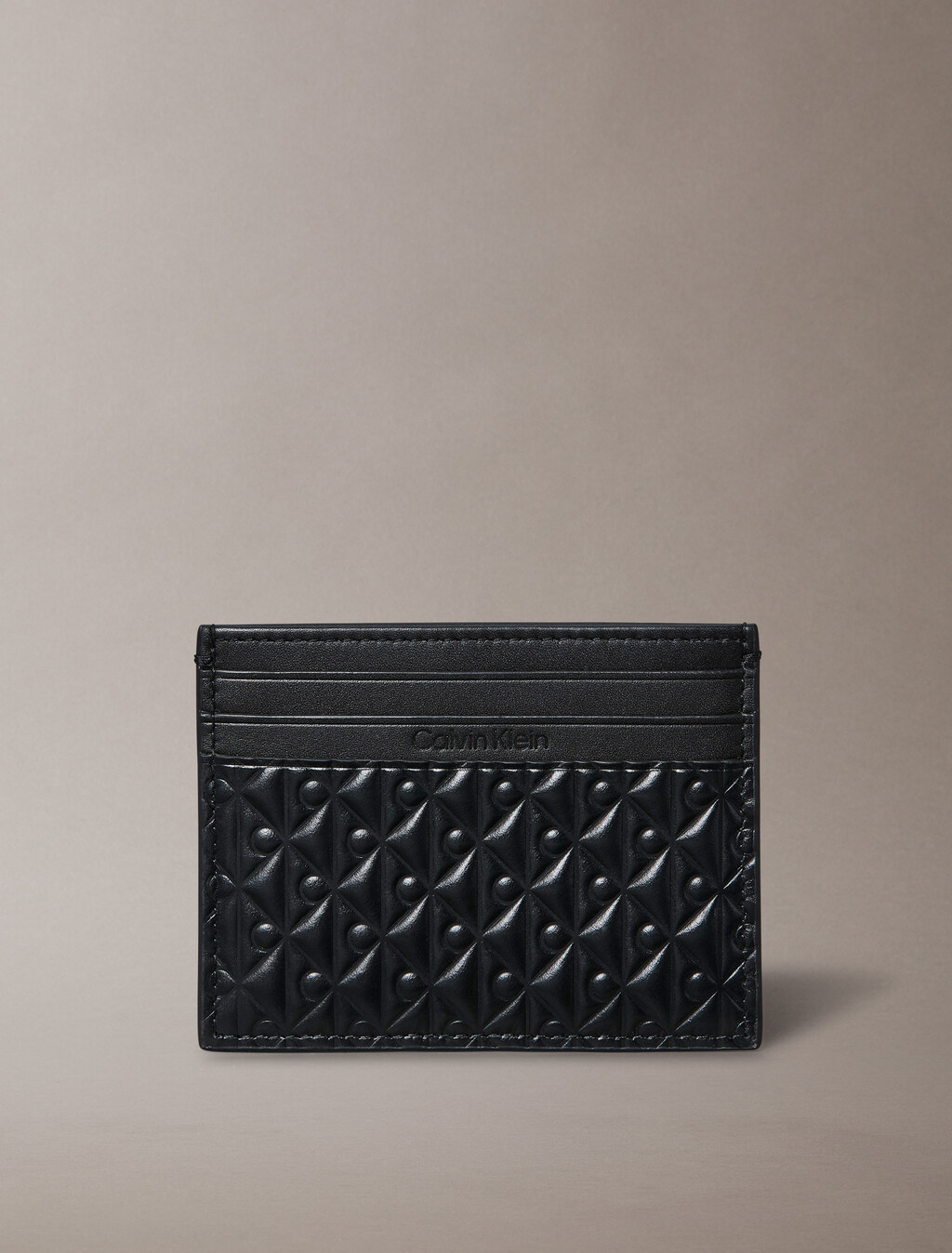 Embossed Emblem Card Case, Black, hi-res