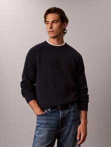 Wool Blend Ribbed Jumper, Dark Sapphire, hi-res