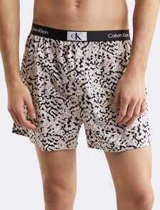 Calvin Klein 1996 Woven Cotton Boxers, PRINT/CLOUD GRY, hi-res