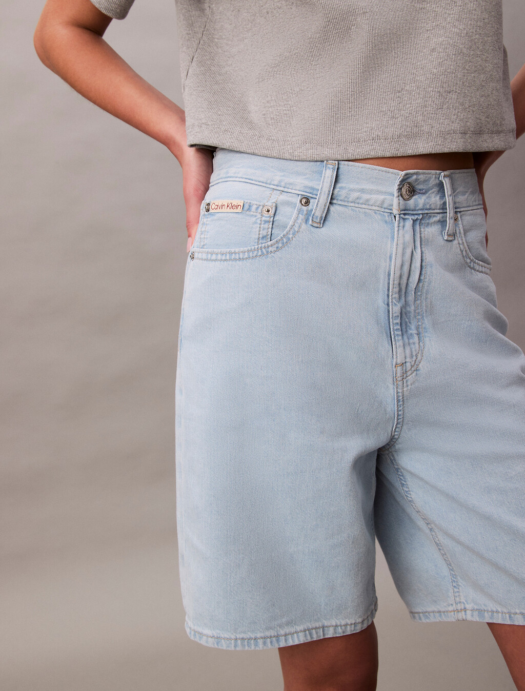 Relaxed Linen Blend Bermuda Shorts, AARON INDIGO, hi-res