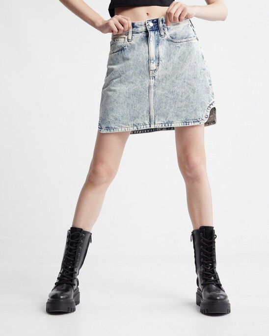 Recycled Cotton A Line Mini Denim Skirt