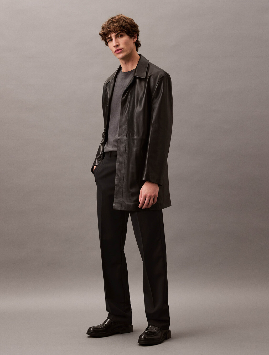 Lamb Suede Car Coat, Black Beauty, hi-res