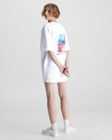 Embroidered T-Shirt Dress, Bright White, hi-res