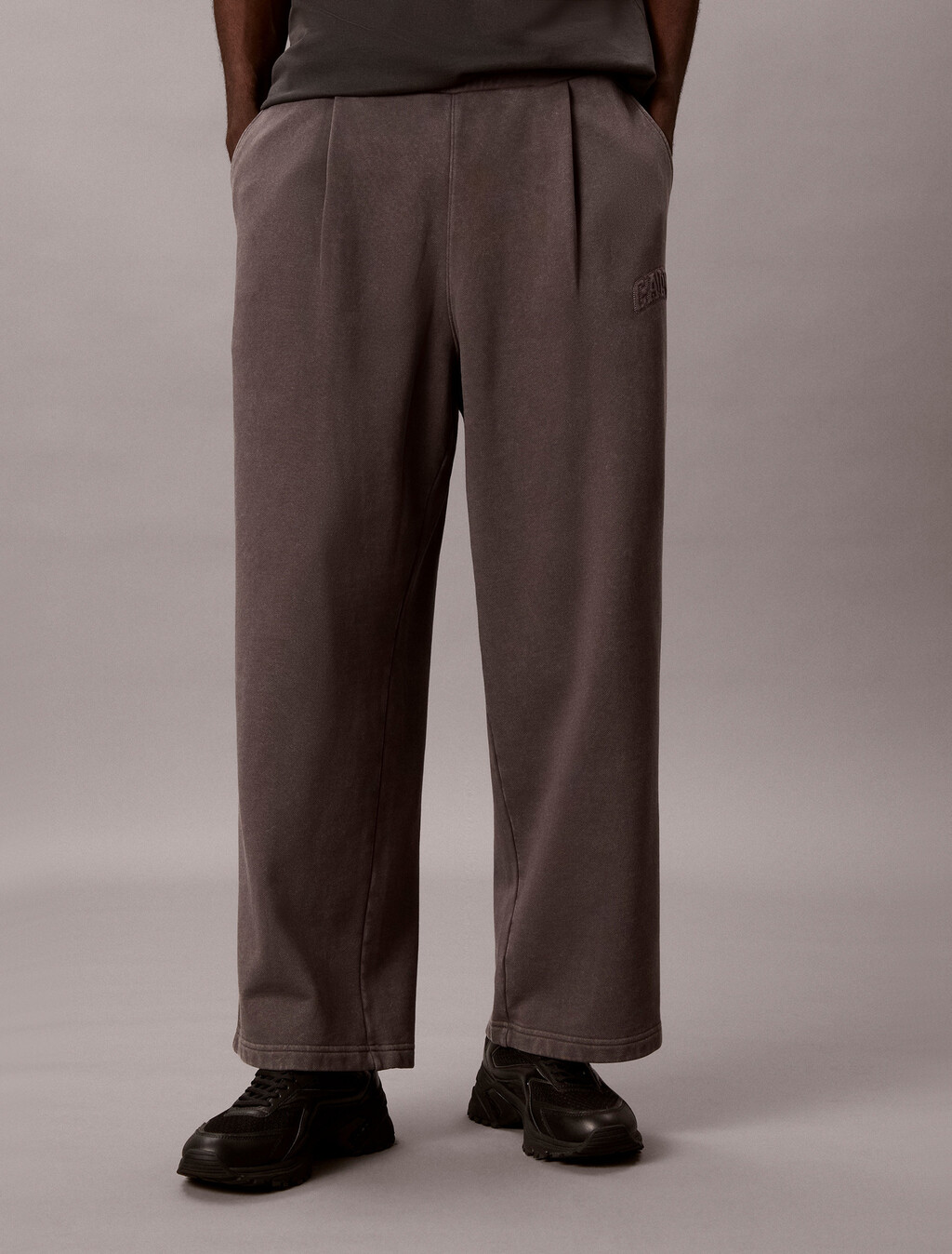Garment-Dyed Wide Leg Sweatpants, Volcanic Ash, hi-res