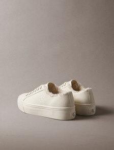 Leather Signature Platform Trainers, Marshmallow, hi-res