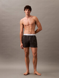 Cotton Poplin Traditional Boxers, 18687 SPACED LOGO+BLACK, hi-res