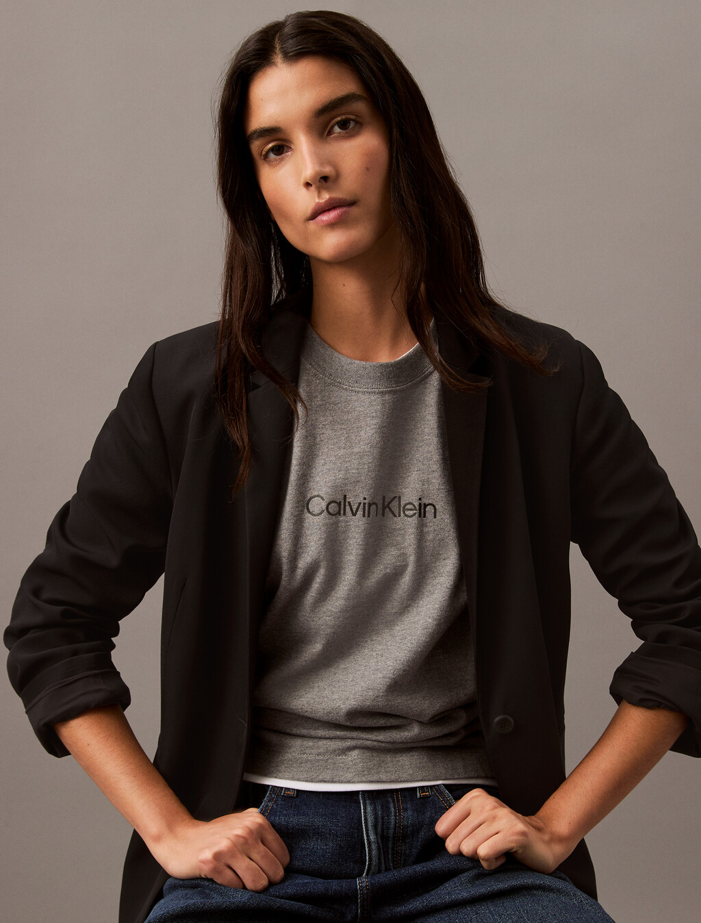Hero Modern Boxy Tee, Medium Grey Htr, hi-res