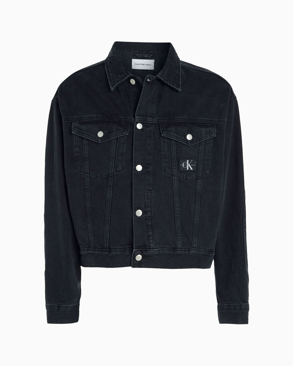 Relaxed Denim Jacket, WASHED BLACK, hi-res