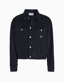 Relaxed Denim Jacket, WASHED BLACK, hi-res
