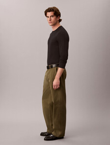 Slim Silk-Blend Interlock Long Sleeve Tee, Black, hi-res