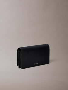 CK Emblem Long Billfold Wallet, Black, hi-res