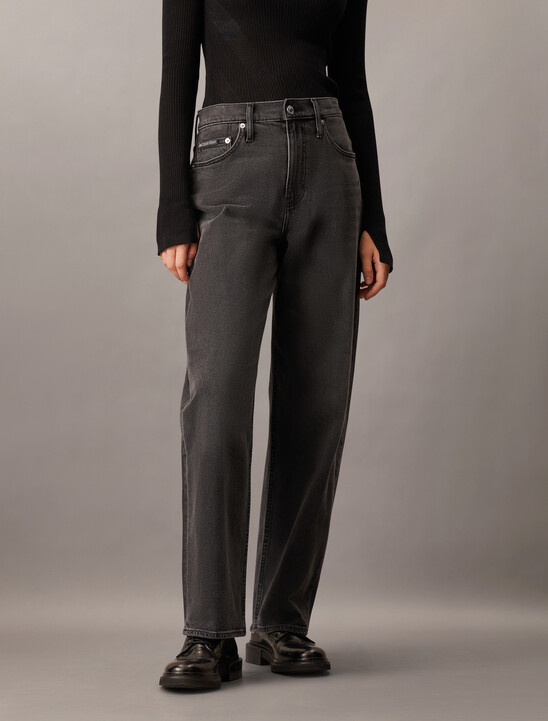 High Rise Loose Black Jeans
