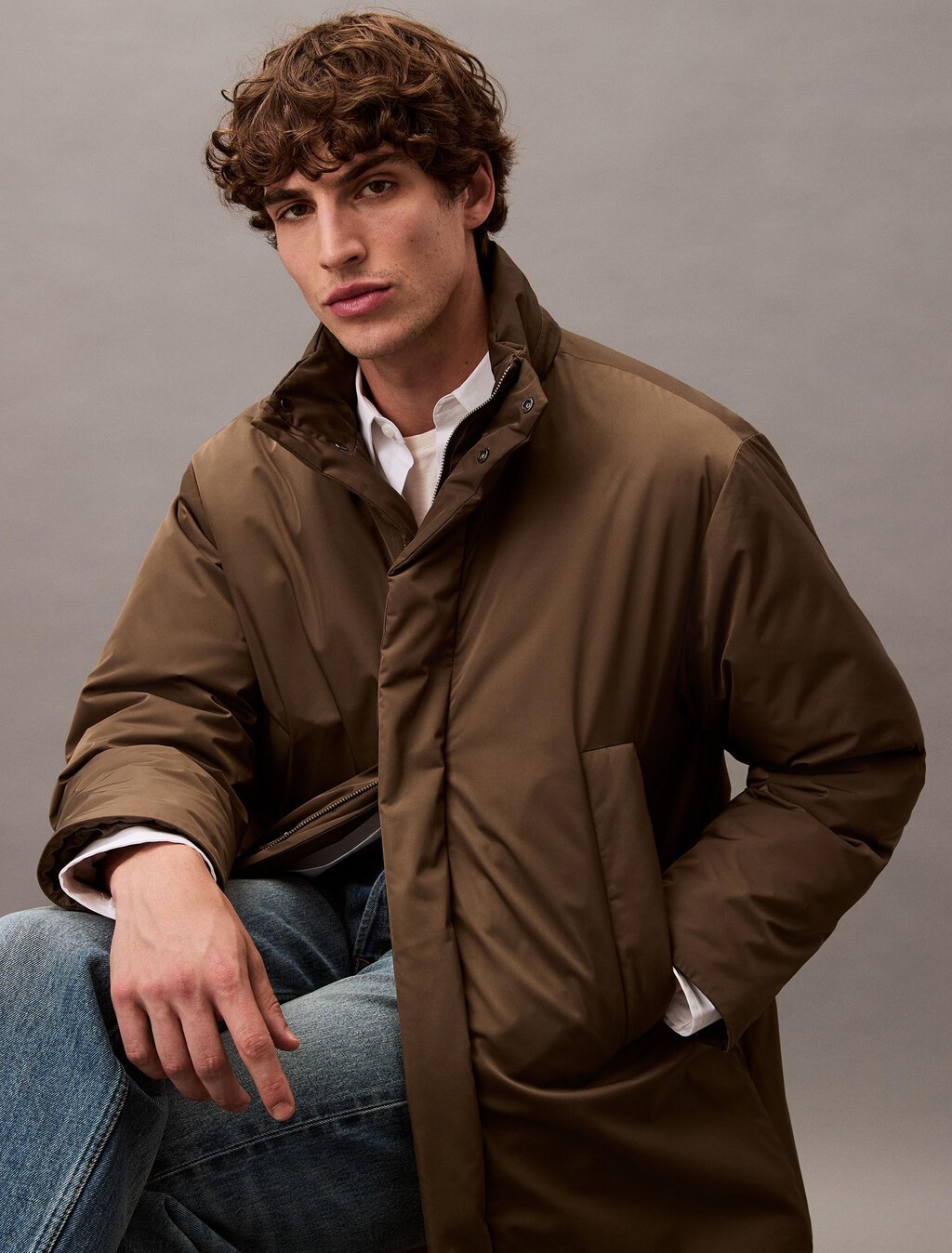 Nylon Padded Parka, Tarmac, hi-res