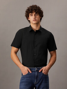 Essentials Monogram Slim Shirt, Ck Black, hi-res