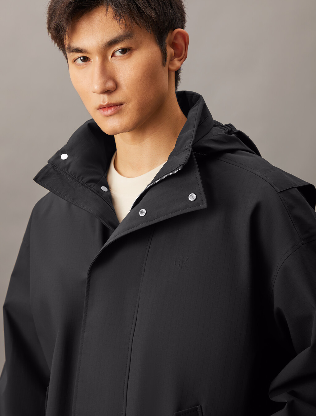 Packable Hooded Technical Jacket, Ck Black, hi-res