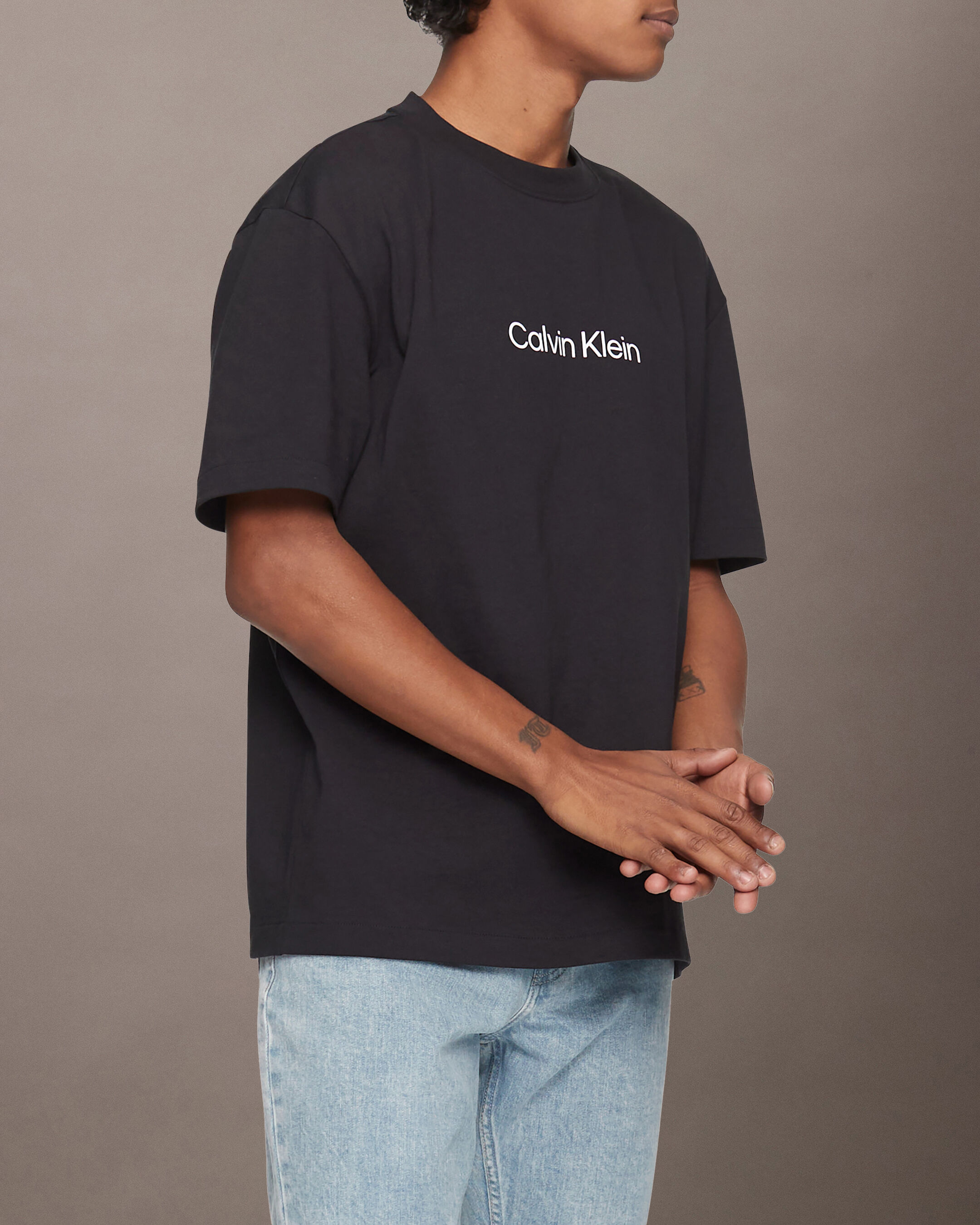 Calvin Logo Crew Neck Tee black Calvin Klein Malaysia