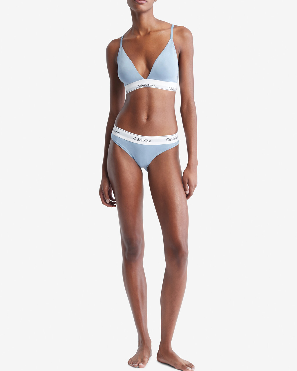 MODERN COTTON LIGHTLY LINED TRIANGLE BRA, Iceland Blue, hi-res