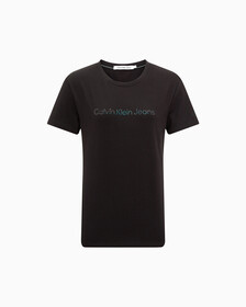 Shrunken Institutional Logo Tee, Ck Black, hi-res
