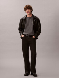 Oversized Abstract Print Tee, Gray Pinstripe, hi-res