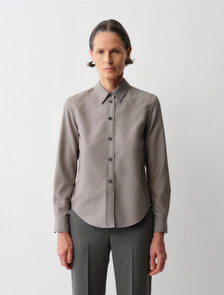 Sophie Button-Down Shirt, Melange Dove, hi-res