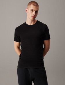 3 Pack Cotton Stretch Crewneck Tees, BLACK/GREY HEATHER/WHITE, hi-res