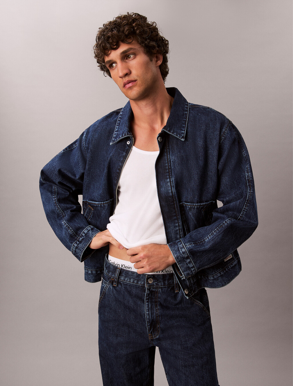 Workwear Denim Jacket, INDIGO GRAVEL, hi-res