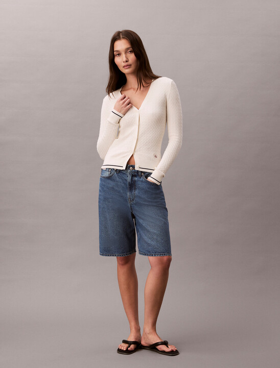 Slim Cable Knit Cardigan