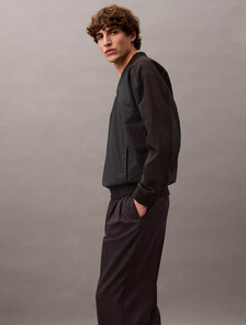 Wool Straight Pleated Trousers, Vulcan, hi-res